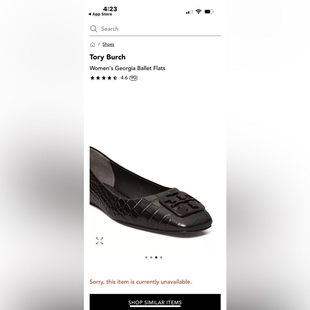 Tory Burch Black Embossed Flats